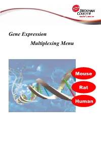 Gene Expression Multiplexing Menu