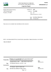 Inspection Report