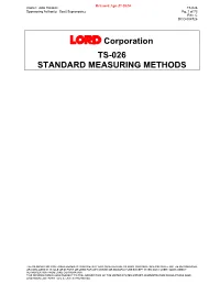 LORD Corporation TS-026 STANDARD MEASURING METHODS
