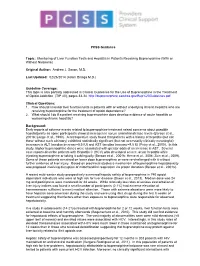 Monitoring of Liver Function Tests and Hepatitis in Patients Receiving Buprenorphine/Naloxone