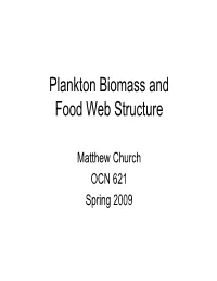 Plankton Biomass and Food Web Structure