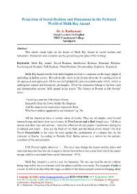 Projection of Social Realism and Humanism in the Fictional World of Mulk Raj Anand