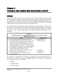 Chapter 4 TOOLBOX and SAMPLE BIKE BOULEVARD LAYOUT