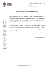 Comunicado Oficial N.: 185 Data: 2018.11.08