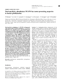Dual-Specificity Phosphatase DUSP6 Has Tumor-Promoting Properties In
