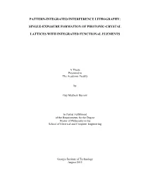 Pattern-Integrated Interference Lithography
