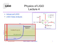 Physics of LIGO Lecture 4