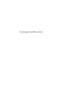 Septuagint and Reception Supplements to the Vetus Testamentum