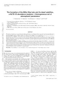 The Formation of the Milky Way Halo and Its Dwarf Satellites, a NLTE-1D Abundance Analysis. I. Homogeneous Set of Atmospheric Parameters
