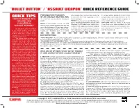 “BULLET BUTTON” / “ASSAULT WEAPON” Quick Reference Guide
