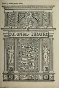 Colonial Theatre the Usurper Program