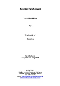 Local Flood Plan for the Parish of Downton Updated and Adopted 14