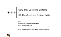 OS Structures and System Calls
