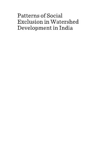 Patterns of Social Exclusion in Watershed Development in India