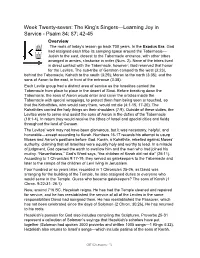 Psalm 84; 87; 42-45 Overview the Roots of Today’S Lesson Go Back 700 Years