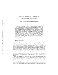 Random Simplicial Complexes: Models and Phenomena