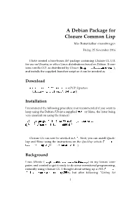 A Debian Package for Clozure Common Lisp