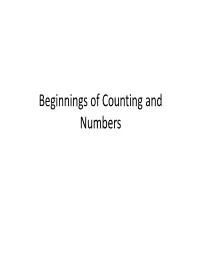 Beginnings of Counting and Numbers Tallies and Tokens