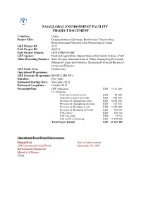 Fao/Global Environment Facility Project Document