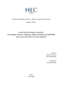 (GAFAM) More Successful Than Non-Tech Bidders?