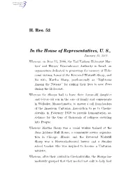 H. Res. 52 in the House of Representatives, U