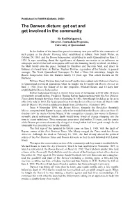 The Darwen Dictum: Get out and Get Involved in the Community