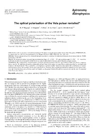 The Optical Polarisation of the Vela Pulsar Revisited