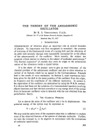 The Theory of the Anharmonic Oscillator by K