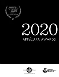 2020 APF and APA Awards