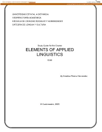 Elements of Applied Linguistics