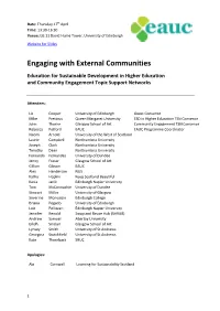 Engaging with External Communities