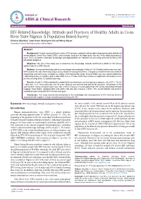 HIV-Related Knowledge, Attitude and Practices of Healthy Adults in Cross