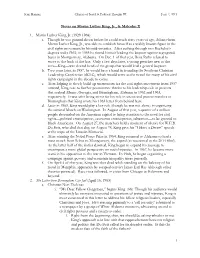 Notes on Martin Luther King, Jr., & Malcolm X