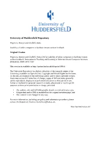 Usability of Tablet Computers to Facilitate Instant Written Feedback