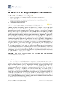 An Analysis of the Supply of Open Government Data