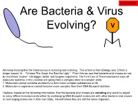 Are Bacteria & Virus Evolving?