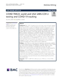 COVID-TRACK: World and USA SARS-COV-2 Testing and COVID-19 Tracking Ye Emma Zohner1* and Jeffrey S