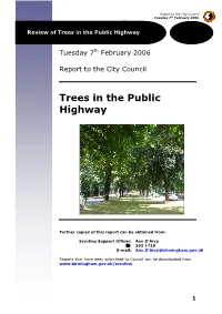 Download: Trees in the Public Highway Scrutiny Review