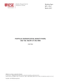 Portfolio Diversification, Market Power, and the Theory of the Firm
