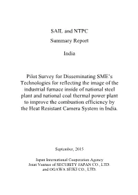 SAIL and NTPC Summary Report India Pilot Survey for Disseminating