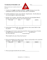 Tetrahedron Probability Lab Name______