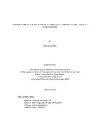 Ultrasonic Application As a Potential Alternative to Tempering in Dark Chocolate Manufacturing