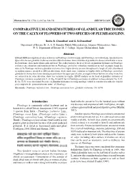 Comparative Lm and Sem Studies of Glandular Trichomes on the Calyx of Flowers of Two Species of Plumbago Linn