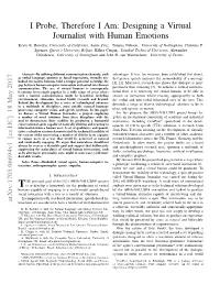 Designing a Virtual Journalist with Human Emotions Kevin K