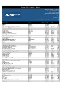 Digital SMS Price List