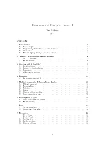 Foundations of Computer Science I