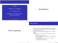Introduction Inline Expansion