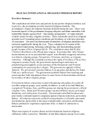 Iran 2012 International Religious Freedom Report