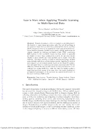 Less Is More When Applying Transfer Learning to Multi-Spectral Data