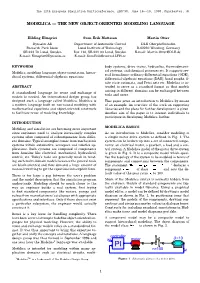 Modelica — the New Object-Oriented Modeling Language